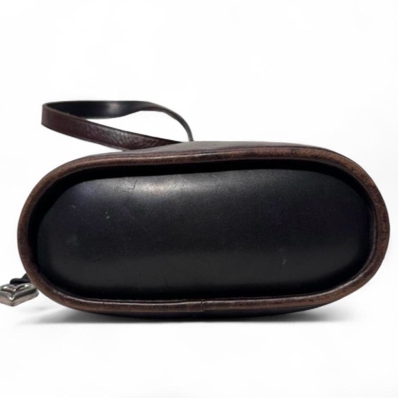 Vintage Brighton Leather Croc Embossed Shoulder Bag Brown Black Bucket Style - Picture 7 of 10